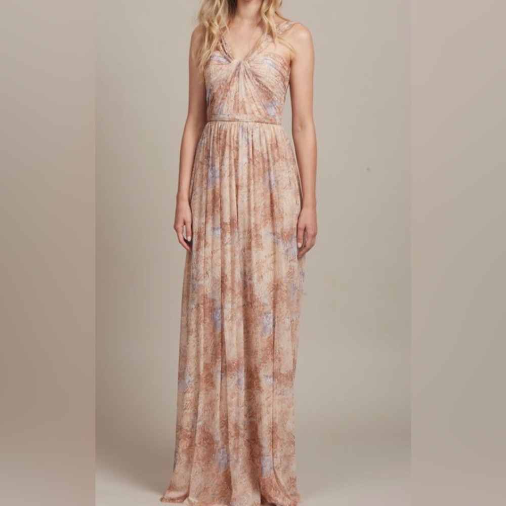 NWT Amsale formal dress fawn print Sz 14